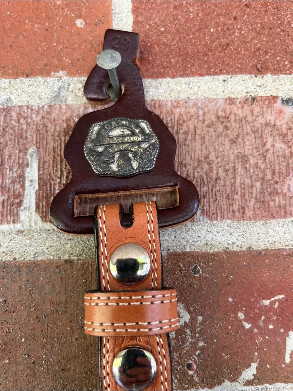 Montana Silversmith Hand Tooled Leather Belt Size 28